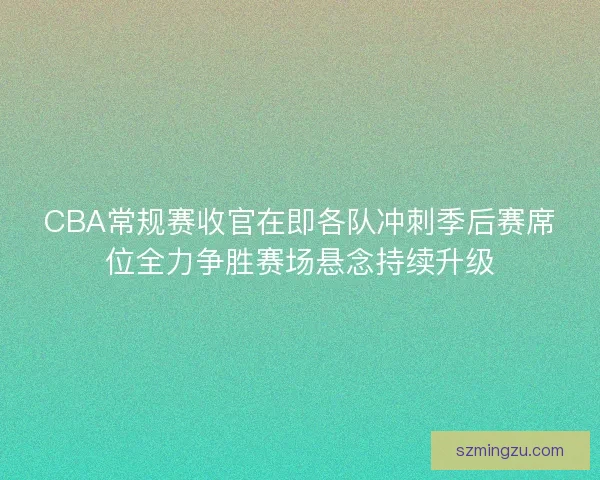CBA常规赛收官在即各队冲刺季后赛席位全力争胜赛场悬念持续升级